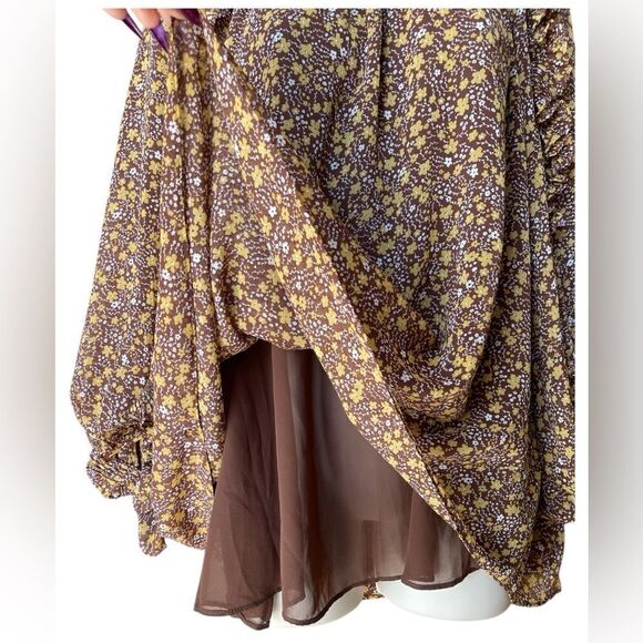 CATO Established 1946 18-20W  Romantic Floral Daisy Floral Blouse Ruffla Sleeve - Picture 6 of 9